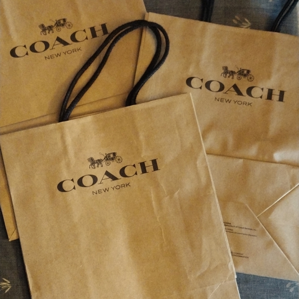 Lot of 3 Coach Store Paper Gift Bags